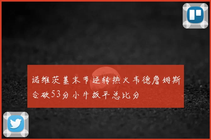 诺维茨基末节逆转热火韦德詹姆斯合砍53分小牛扳平总比分